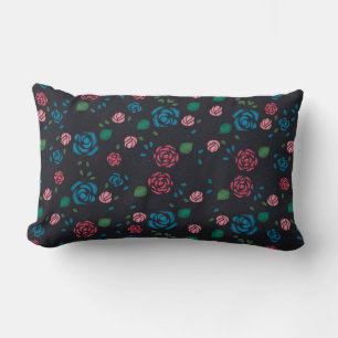  rood en blauw Floral Patroon Kussen