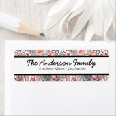 Rood en blauw Floral - Retouradreslabels Etiket (Insitu)