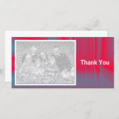 Rood en Blauw gearceerd Bedankkaart (Voorkant / Achterkant)