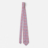 Rood en blauw gebogen fractaal patroon stropdas (Achterkant)
