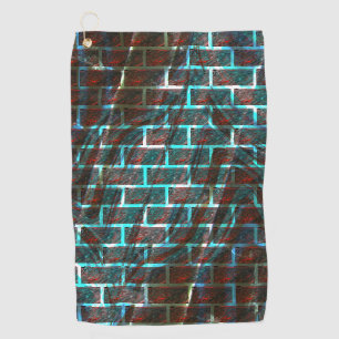 Rood en blauw gekleurd, raster of krassteen, effec golfhanddoek