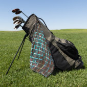 Rood en blauw gekleurd, raster of krassteen, effec golfhanddoek (Groen)