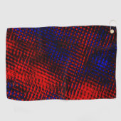Rood en blauw gekruiste krassen golfhanddoek (Horizontaal)