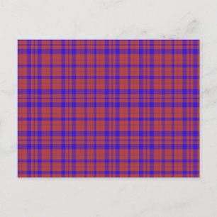 Rood en Blauw Geometrisch Rutpatroon Briefkaart