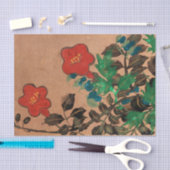 Rood en Blauw Geschilderde Bloemen voor Decoupage Tissuepapier (Craft)