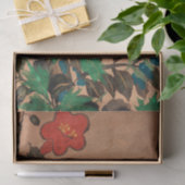 Rood en Blauw Geschilderde Bloemen voor Decoupage Tissuepapier (Geschenk)