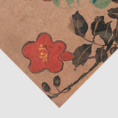 Rood en Blauw Geschilderde Bloemen voor Decoupage Tissuepapier (Detail)