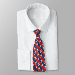 Rood en blauw gestreept E175 patroon Stropdas<br><div class="desc">Deze stropdas is een beetje plakkerig en erg leuk en heeft een witte E175-patroon op een achtergrond van rode en blauwe strepen, waardoor het de perfecte accessoire is voor uw bureauwerk, zomerevenementen of kerkdienst. De achterkant van het stropdas is blauw en heeft aanpasbare tekst voor een subtiele persoonlijke touch, ideaal...</div>