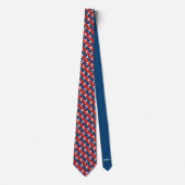 Rood en blauw gestreept E175 patroon Stropdas (Voorkant)