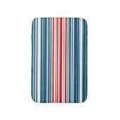 Rood en Blauw Gestreept Patroon Badmat (Voorkant Verticaal)