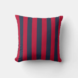 Rood en Blauw Gestreepte Kust Preppy Kussen