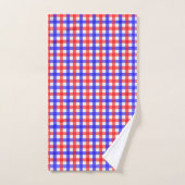 Rood en Blauw Gingham Mini Check Bad Handdoek (Handdoek)
