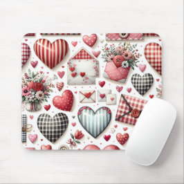 ROOD EN BLAUW GINGHAM PLAID VALENTIJNSDAG THEMA MUISMAT