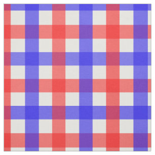 Rood en blauw Gingham Stof