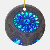 Rood en blauw Glas in lood Keramisch Ornament (Achterkant)
