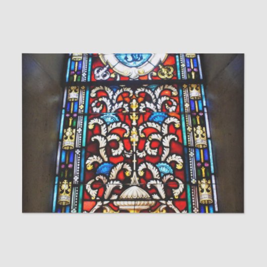 Rood en blauw Glas in lood Tissuepapier (Voorkant)