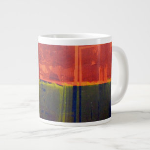 Rood en blauw grote koffiekop