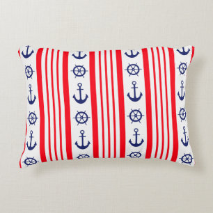 Rood- en blauw handankschip accent kussen