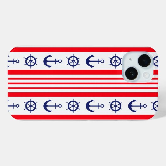 Rood- en blauw handankschip Case-Mate iPhone case (Achterkant (horizontaal))