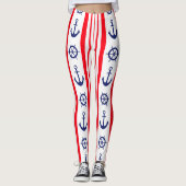 Rood- en blauw handankschip leggings (Voorkant)