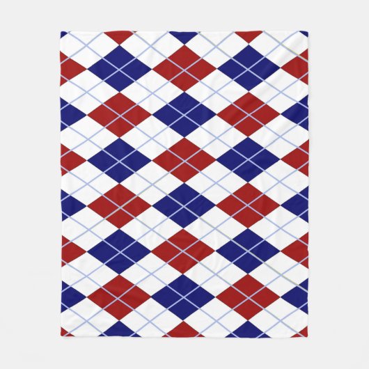 Rood en blauw handschrift fleece deken (Voorkant)