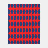 Rood en blauw harlekijn geruit ontwerp fleece deken (Voorkant)