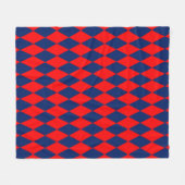 Rood en blauw harlekijn geruit ontwerp fleece deken (Voorkant (Horizontaal))