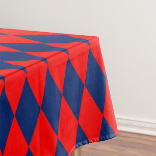 Rood en Blauw Harlekijn Geruit Ontwerp Tafelkleed