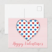 Rood en blauw hart briefkaart (Voorkant / Achterkant)