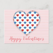 Rood en blauw hart briefkaart (Voorkant)