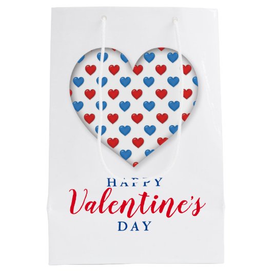 Rood en blauw hart medium cadeauzakje (Achterkant)