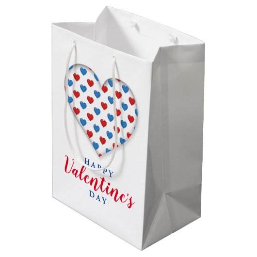 Rood en blauw hart medium cadeauzakje (Achterkant Gekanteld)