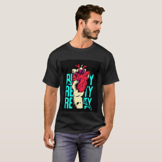 Rood en blauw hart streetwear t-shirt