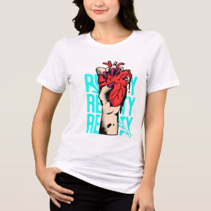 Rood en Blauw Hart Streetwear T-Shirt Ontwerp