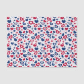 Rood en Blauw Hartjes Tissuepapier (Voorkant)