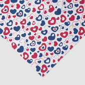 Rood en Blauw Hartjes Tissuepapier (Detail)