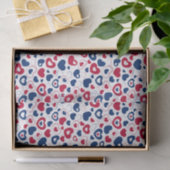 Rood en Blauw Hartjes Tissuepapier (Geschenk)