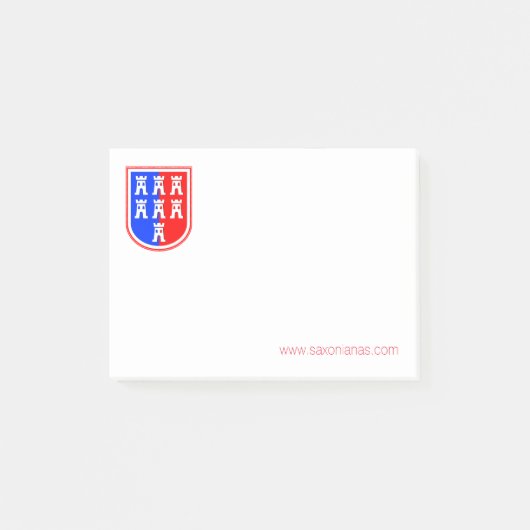 Rood en blauw, het Saxonisch Post-it® Notes (Voorkant)