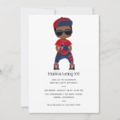Rood en Blauw Hip Hop thema Jongens Verjaardag Kaart (Voorkant)