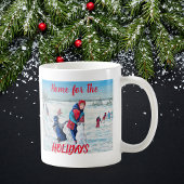  rood en blauw huis voor de FEESTDAGEN Koffiemok