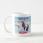  rood en blauw huis voor de FEESTDAGEN Koffiemok (Links)