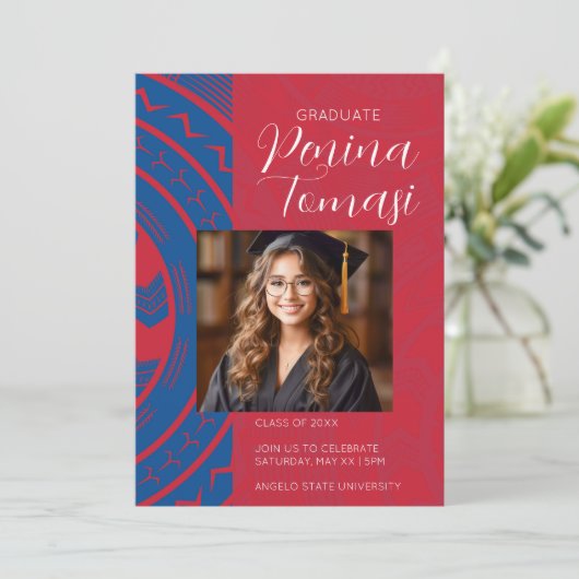 Rood en blauw kaart (Staand voorkant)