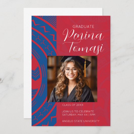 Rood en blauw kaart (Voorkant / Achterkant)