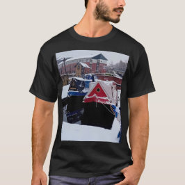 Rood en blauw kanaal boten t-shirt