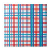 Rood en blauw kariert tegeltje (Voorkant)