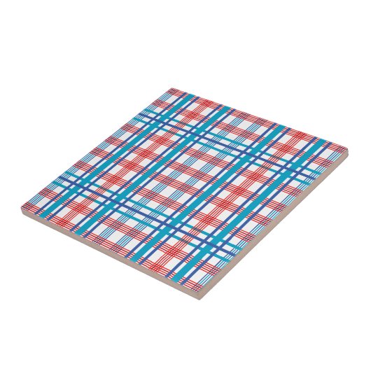 Rood en blauw kariert tegeltje (Zijkant)