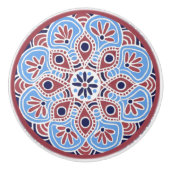Rood en Blauw Keramische Trek Keramische Knop (Voorkant)