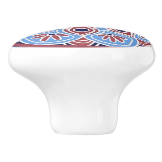 Rood en Blauw Keramische Trek Keramische Knop (Zijkant)