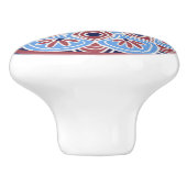 Rood en Blauw Keramische Trek Knop (Zijkant)