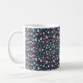 Rood en blauw kerstpatroon koffiemok (Links)